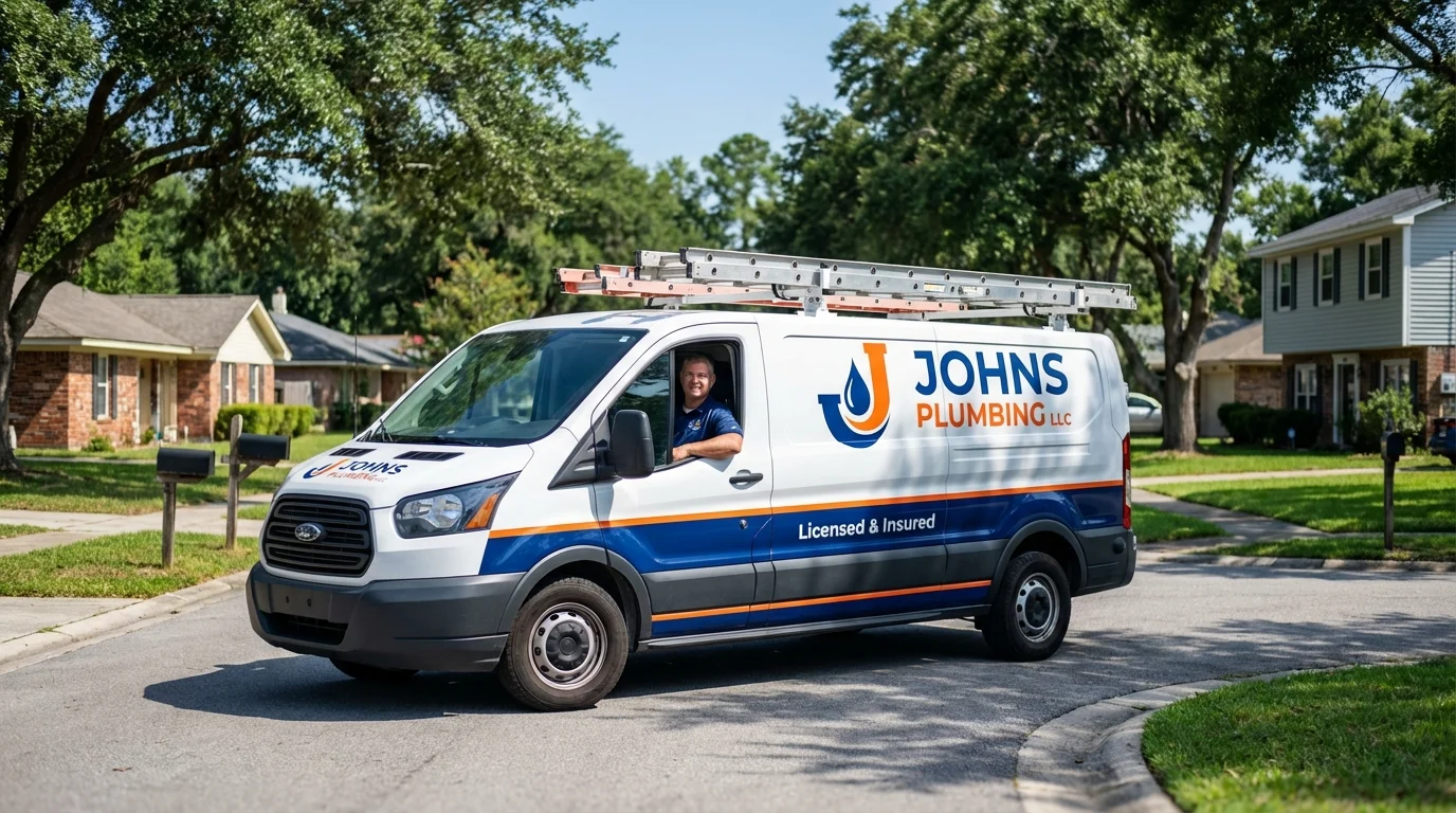 Johns Plumbing LLC service van in Friend, NE