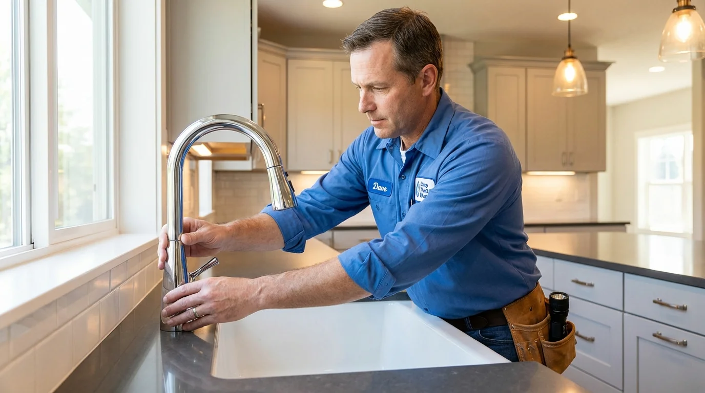 Kitchen faucet installation by Johns Plumbing LLC in Friend